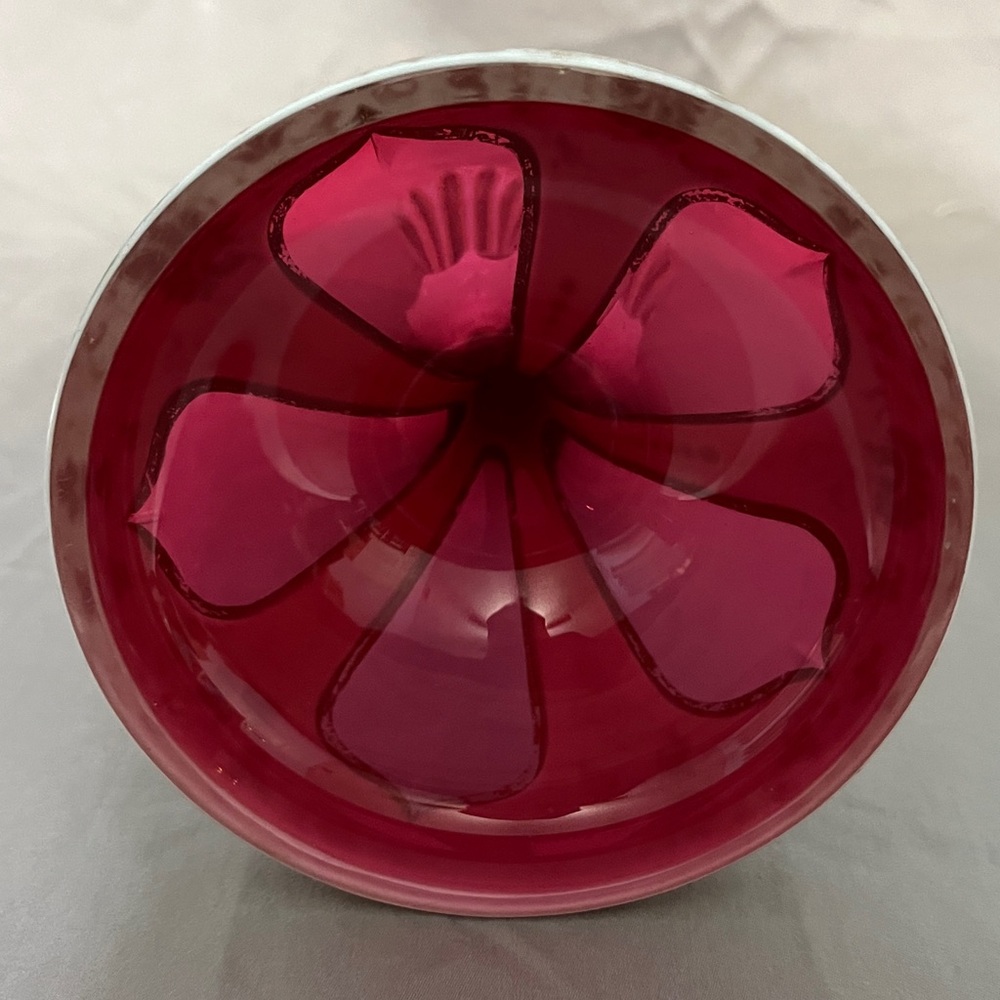 This is an antique Bohemian overlay glass vase. - Picture 4 of 7